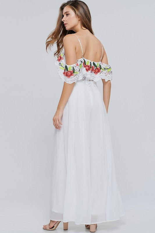 White Floral Lace Jumpsuit