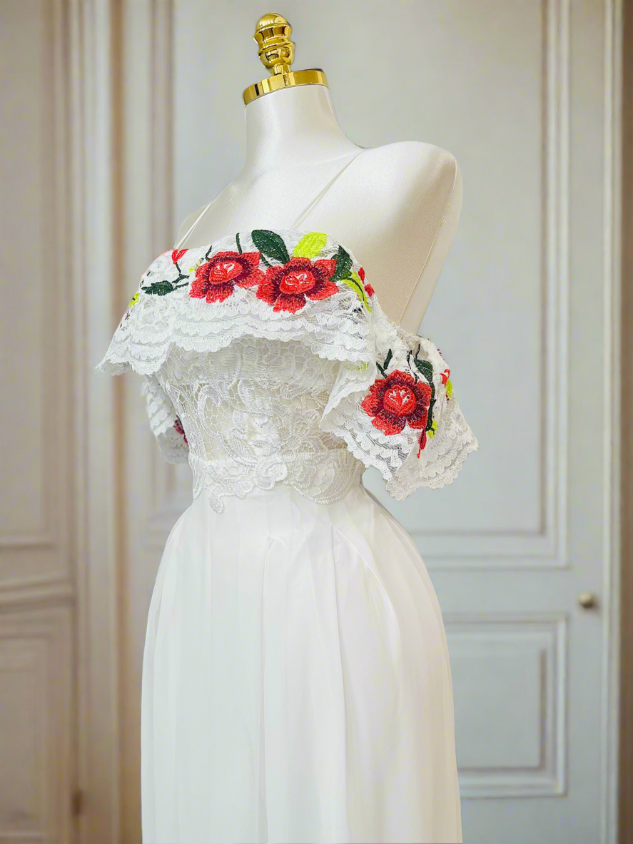 White Floral Lace Jumpsuit