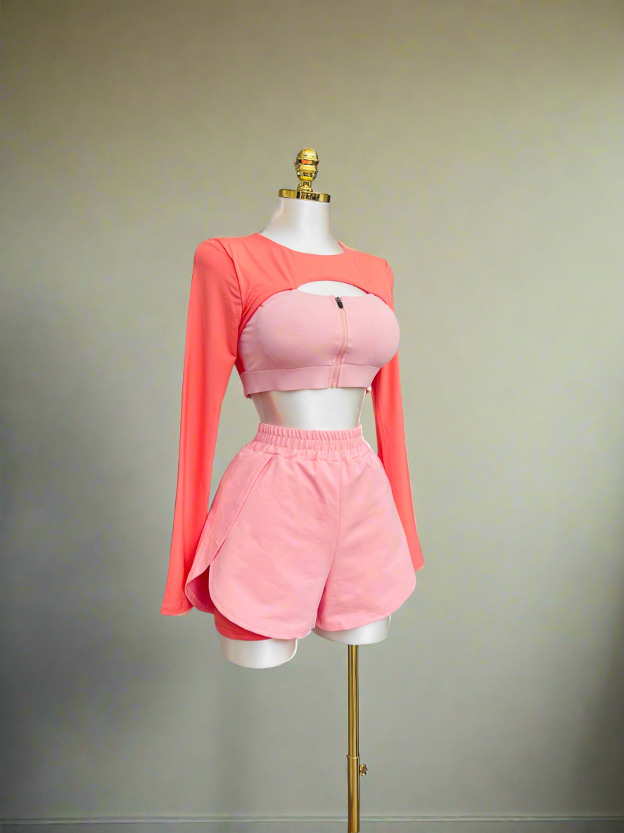 Peachy pink activewear (two piece set)