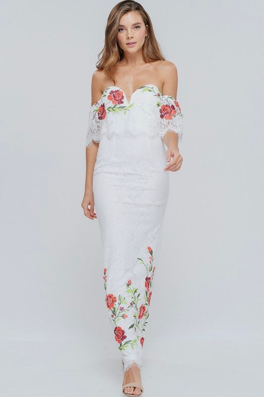 The Camelia Embroidered Maxi Dress