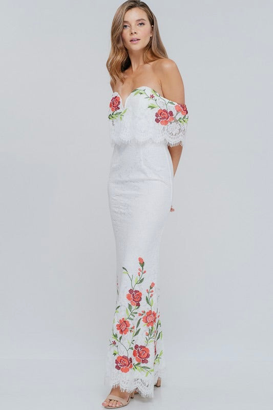 The Camelia Embroidered Maxi Dress