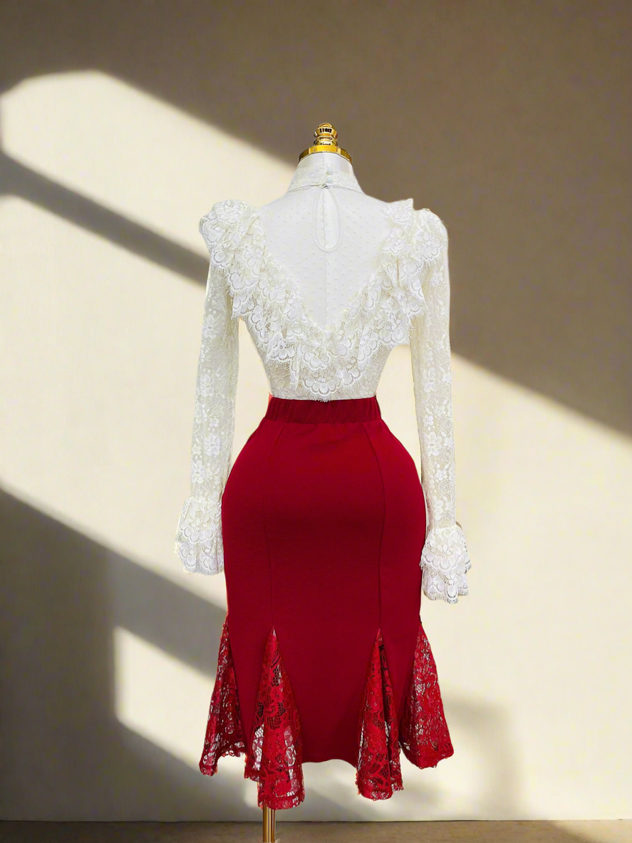 Red Lace Skirt