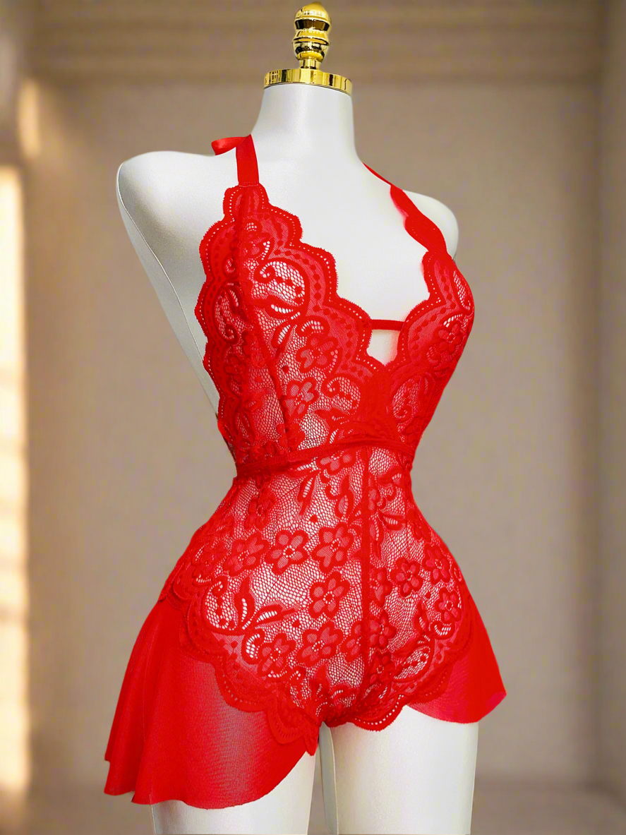 Red One Piece Lingerie