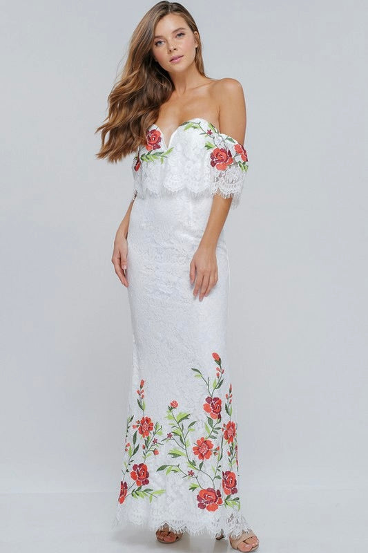 The Camelia Embroidered Maxi Dress