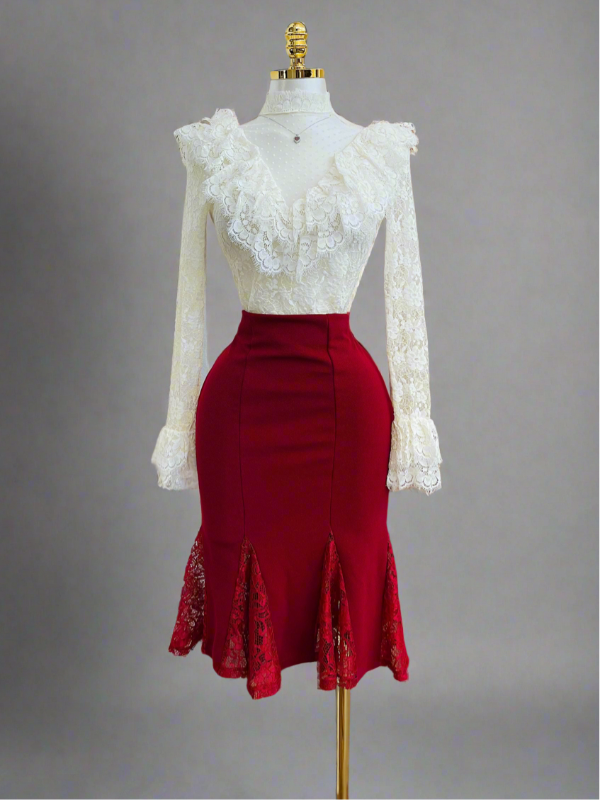 Red Lace Skirt